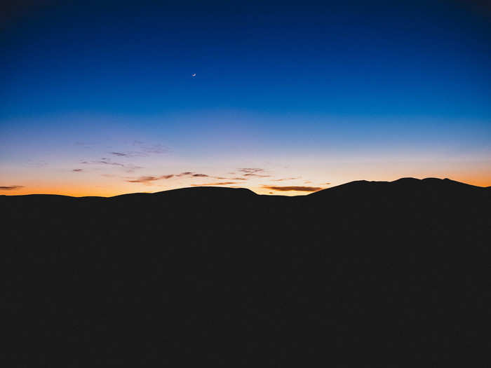 I wandered up and down the dunes for a bit before the dunes became cast in a deep shadow from the setting sun. It