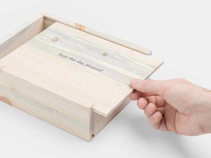 A wood box to keep their physical mementos inside