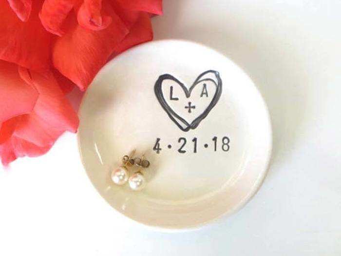 A keepsake ring dish with a meaningful date