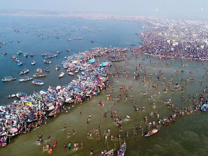 The festival is traditionally held at the ‘confluence’ of the three rivers - Ganges, Yamuna and the mythical river Saraswati.