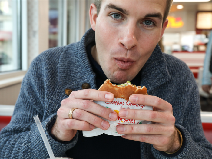 The burger was tasty overall. The veggies were fresh, and the buns were well-toasted.