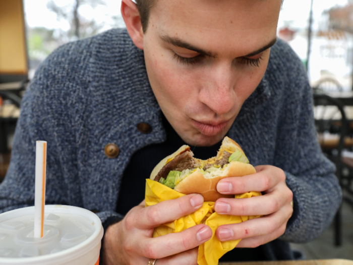 The Whataburger comes with mustard, tomatoes, lettuce, pickles, and onions, and cheese for extra. The buns were toasted, the beef was juicy, ...