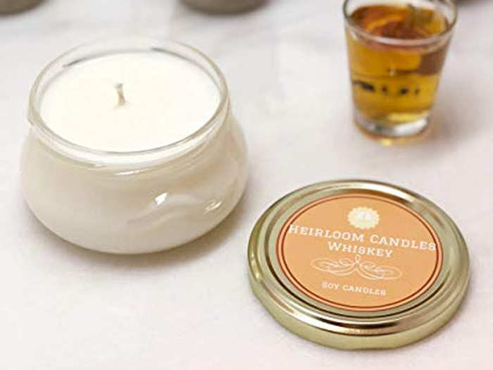 A whiskey-scented soy candle for dark liquor lovers