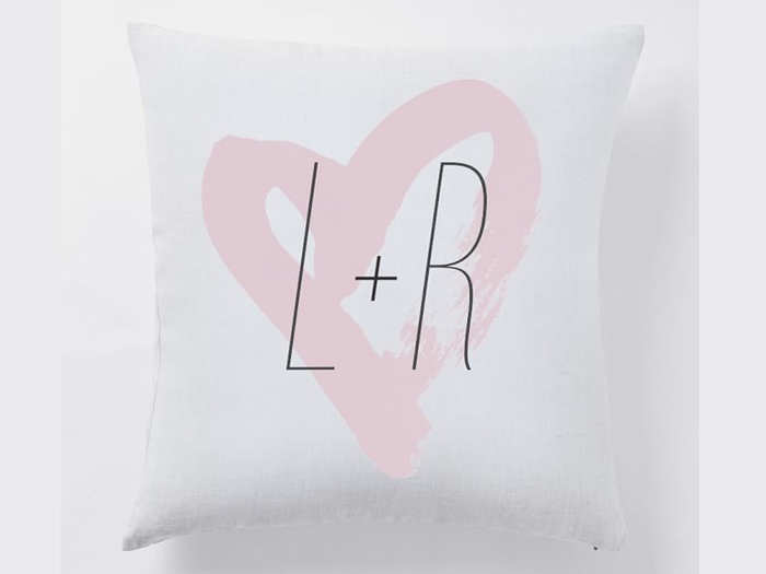 A decorative pillow cover that celebrates your love