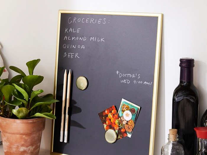 A magnetic chalkboard that makes a cute and practical piece of decor