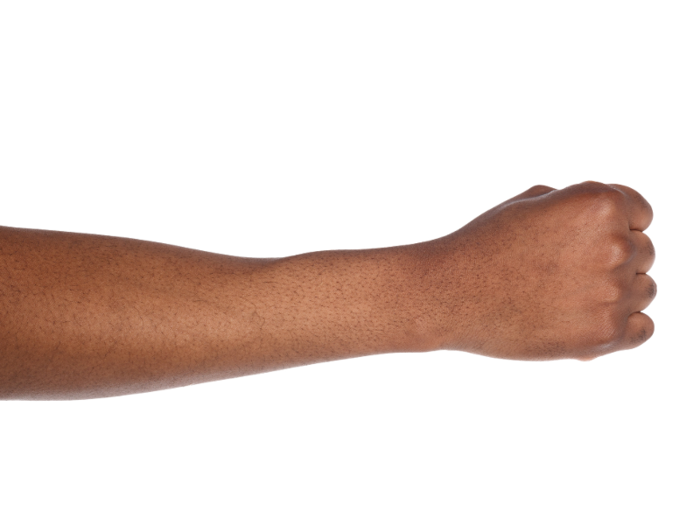 The palmaris longus muscle runs from the wrist to the elbow. About 10% of humans do not have it.