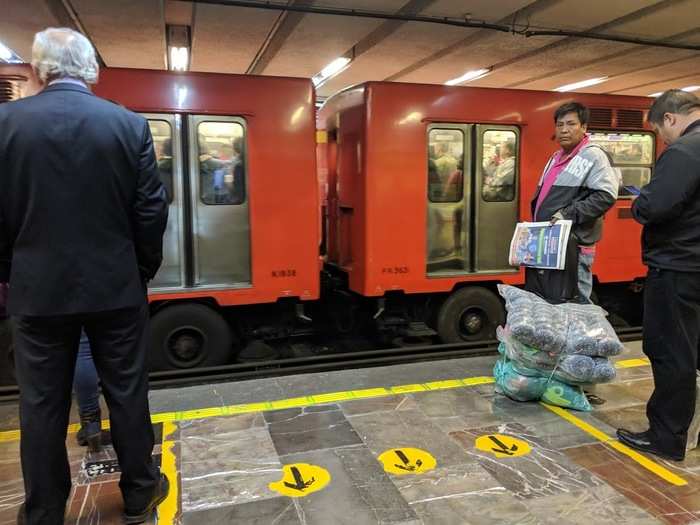 Here you can see the rubber wheels that not only keep noise down, but also help in the event of an earthquake, which are common in the city.