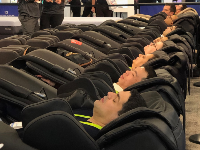 You have to imagine at least some people attended CES <i>just</i> to sleep in these chairs.