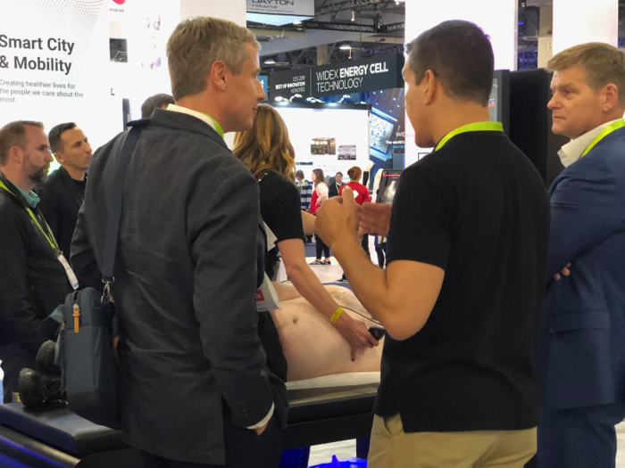 One brave man decided to get an ultrasound right there on the show floor, in front of dozens of other people. Kudos to you, sir!