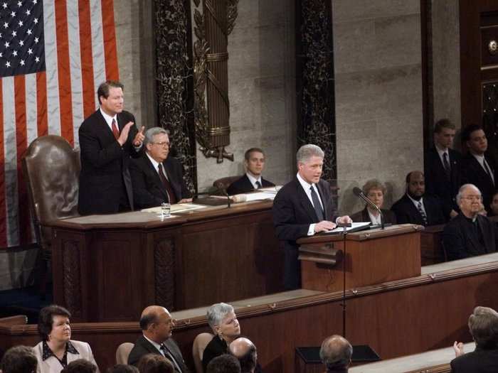 The longest State of the Union in history was delivered by President Bill Clinton in 2000, clocking in at around 89 minutes.