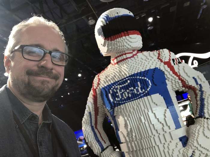 Ford also brought a tame race-car driver made entirely of Legos.