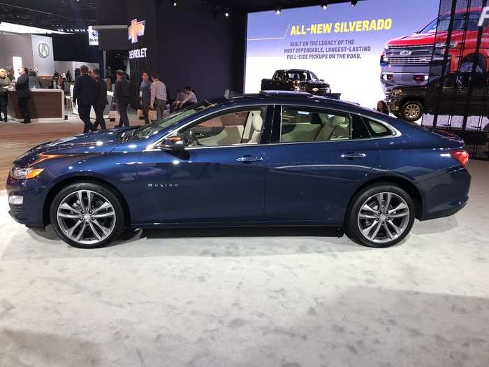 The Chevy Malibu sedan is a fantastic four-door. But sadly, sedans have fallen out of favor with consumers, and the Chevy booth was more about crossovers and pickup trucks.