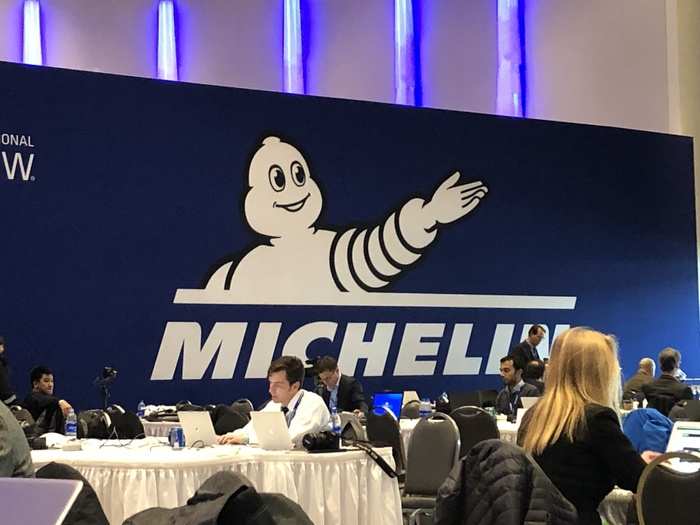 The media center at the Detroit auto show takes over Cobo