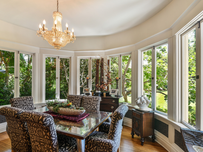 An abundance of windows keeps the home connected to the outdoors.