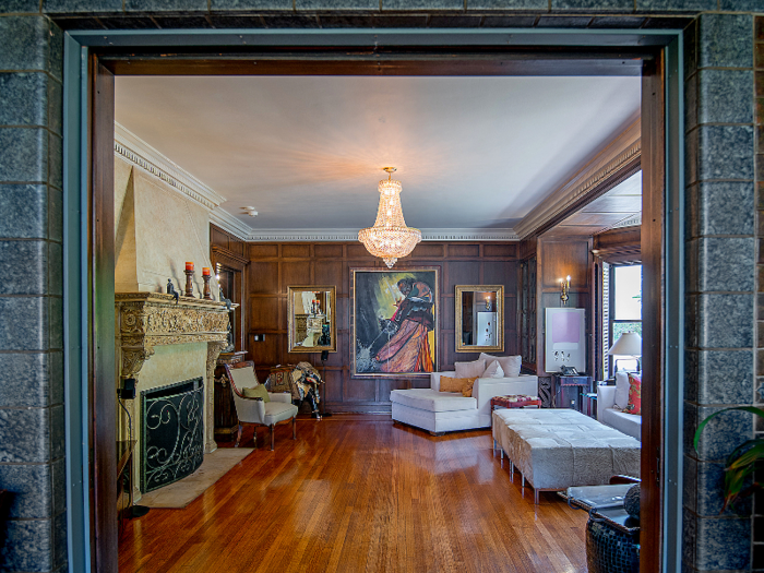 Chandeliers hang in the center of nearly every room.