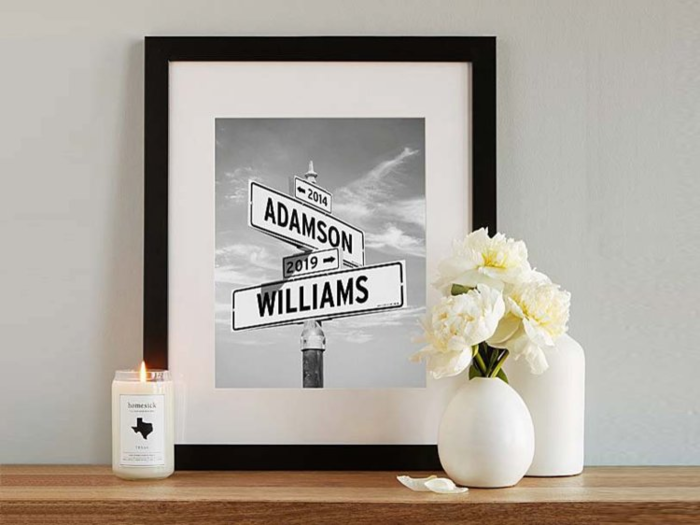 A print that displays the intersection of your names