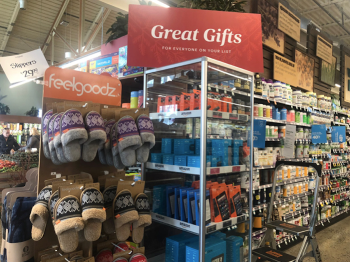 We also noticed that Amazon, which acquired Whole Foods in 2017, has made its presence clear at Whole Foods stores.