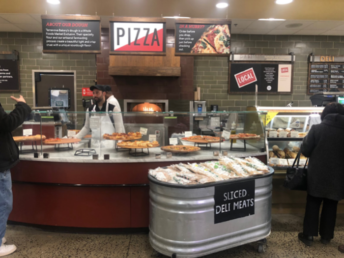 The Darien store also has a hot pizza bar.