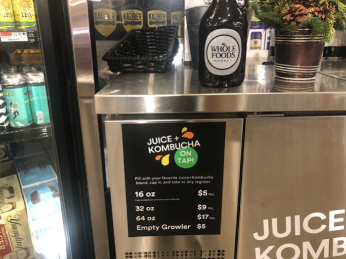 We were excited to see juice and kombucha on tap, for example.