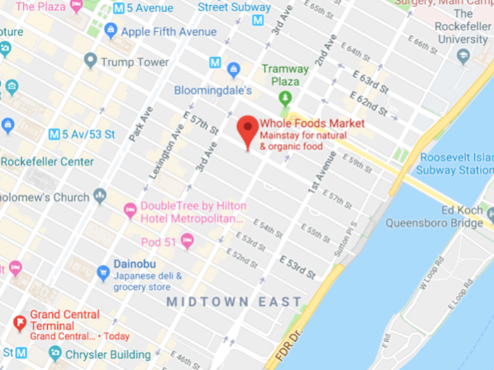 The Midtown East store is located just a few blocks from the Queensboro Bridge.