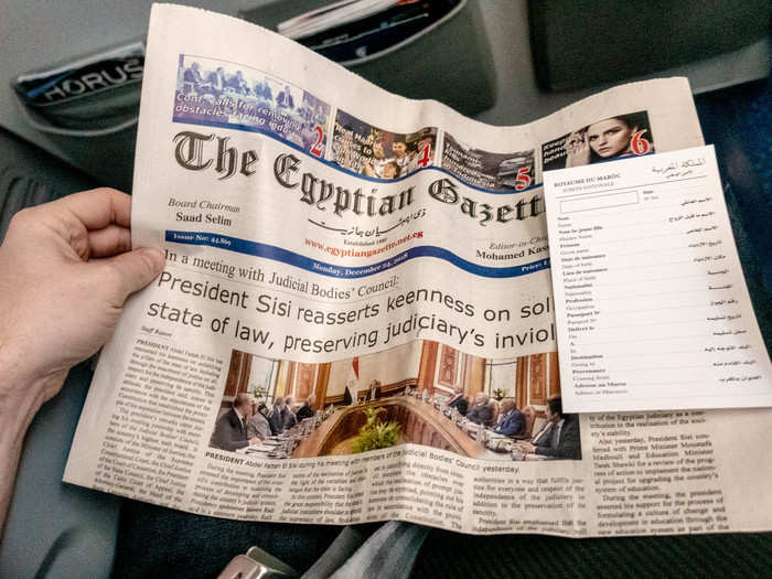 I took a copy of The Egyptian Gazette, the Middle East