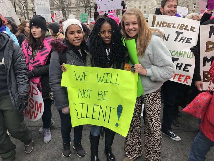 High-school sophomore Camille Neal said she started an activism club at her school and brought a group of 40 fellow students to DC from New York. "I