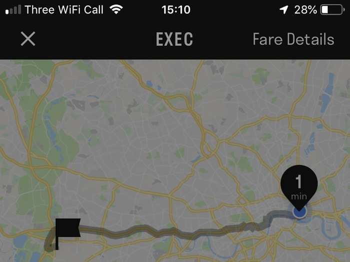 As well as entering the pickup spot and destination, with Wheely you have the option to add comments, and change the passenger who is travelling. You can also choose the time you