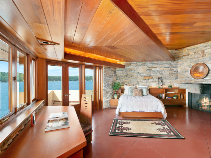 Some of the bedrooms open up to balconies overlooking the lake.