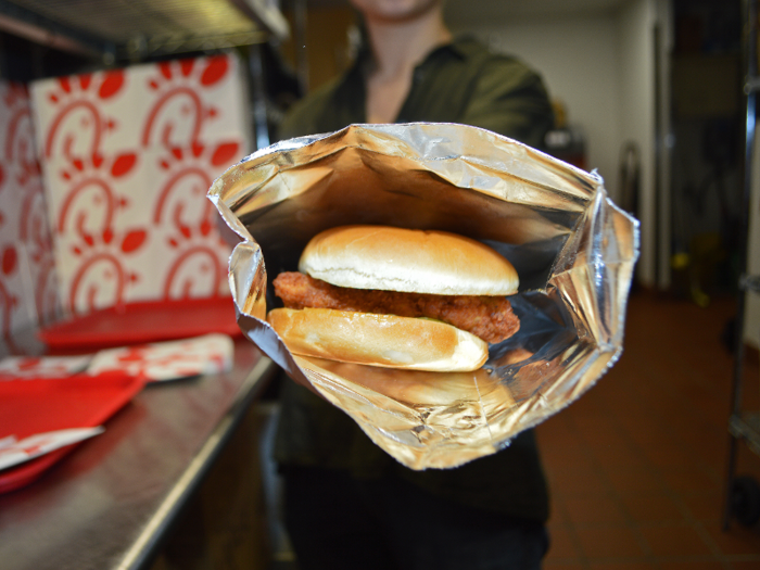 To be completely honest, this was the hardest part of the process for so many reasons. First of all, putting the sandwich in the bag is a lot tougher than it looks.