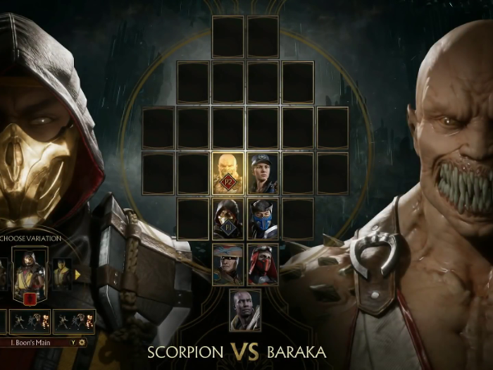 The "Mortal Kombat 11" character select screen has room for 25 characters, but the cast will likely grow with downloadable content.