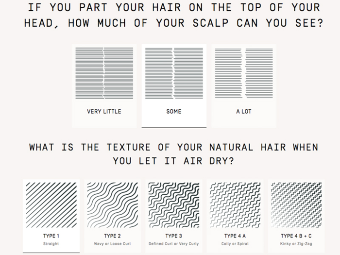 But the hair quizzes themselves are pretty different.