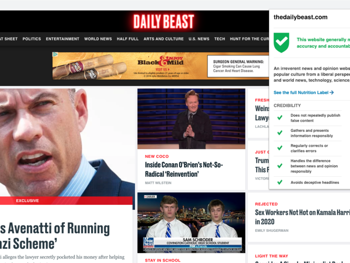 22. The Daily Beast: Trustworthy!