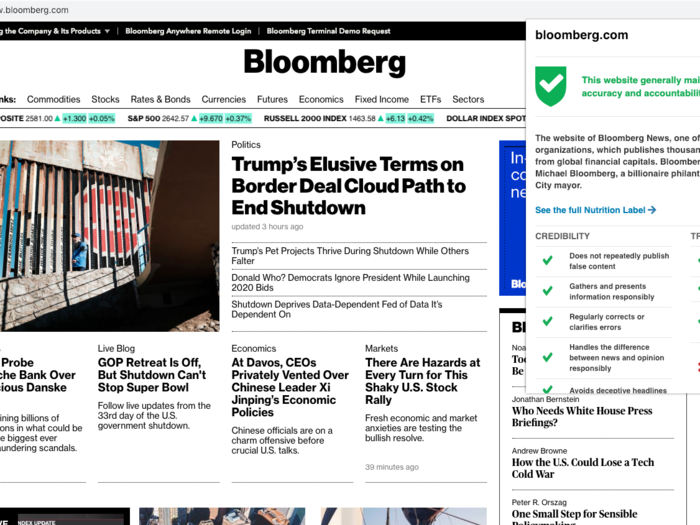 18. Bloomberg: Trustworthy, with caveats.