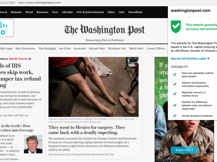 3. The Washington Post: Trustworthy!