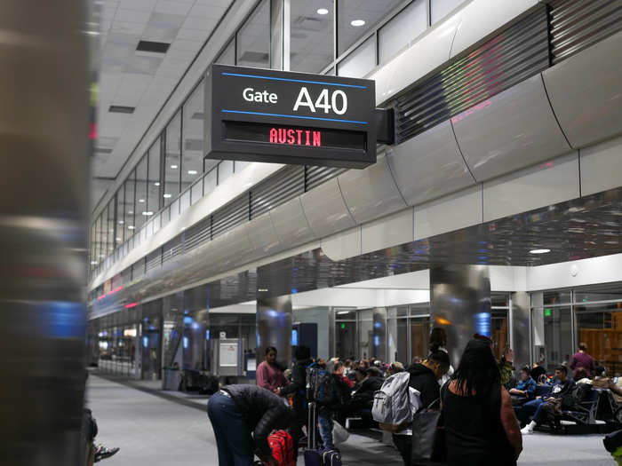 This time my destination of Austin was displayed below the gate number. I was weary and tired at this point.