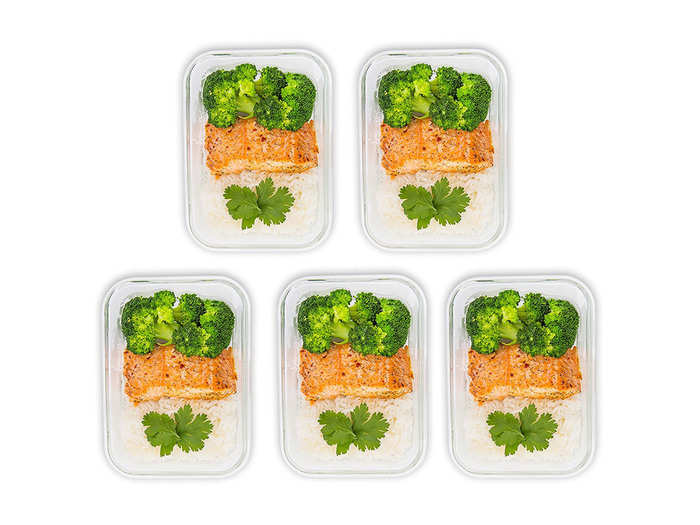 Glass meal prep containers