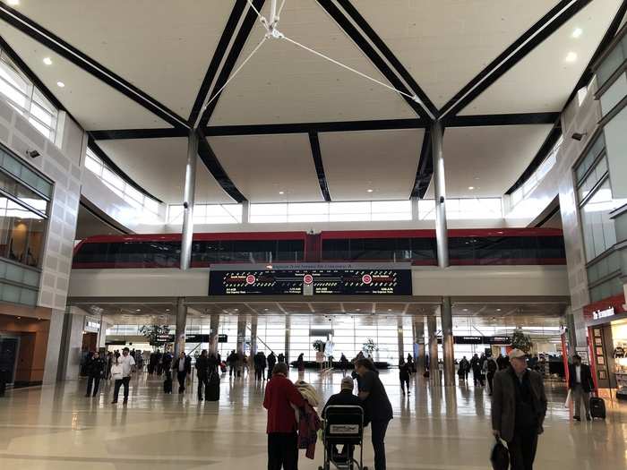 To aid travelers in the A concourse, almost a mile in length, there