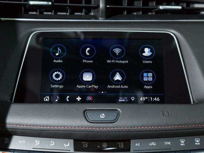 Cadillac Cue is among the best infotainment setups in the industry. The eight-inch touchscreen is responsive, and Cue benefits from 4G LTE wifi connectivity and GM