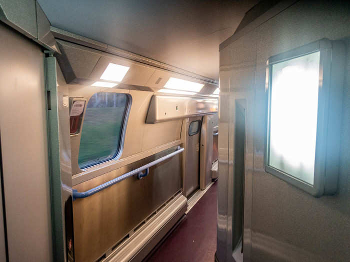 The second-class compartments are closer to the cafeteria car as well.