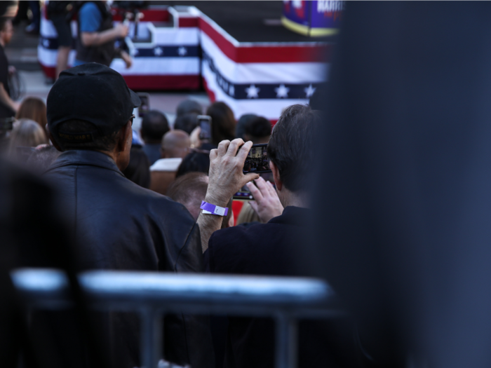 Many onlookers documented the occasion on their phones.