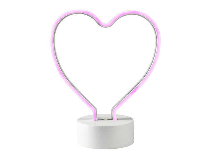 A heart-shaped LED light