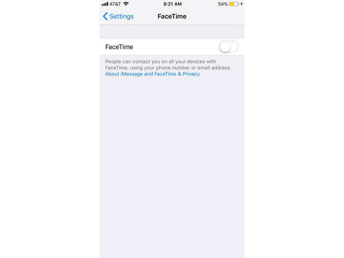 Toggling FaceTime off will disable the video calling feature on all your Apple devices, and you