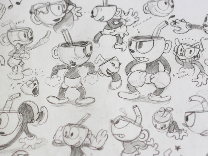 Chad Moldenhauer sketched the earliest designs for "Cuphead" in 2013.