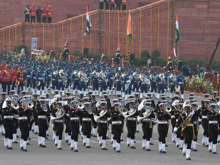 After the ceremony, the President sends defense forces — who visited the capital to celebrate Republic Day —  back to their barracks.