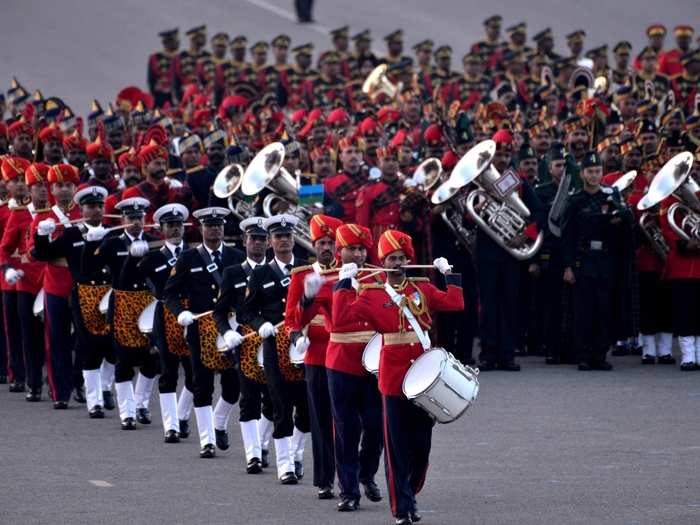 ‘Beating the Retreat’ has evolved as an event of national pride. All the three military wings — The Indian Air Force, The Indian Army, and The India Navy participate in the ceremony and display band performances. They also play hymns and showcase marches in a patriotic fervor.