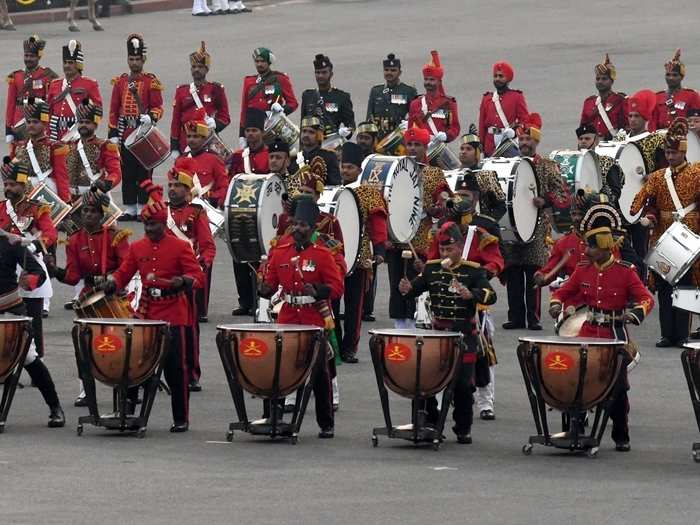 Major Roberts from Indian Army introduced this distinct ceremony where all the three forces assembled to celebrate the day with band performances.