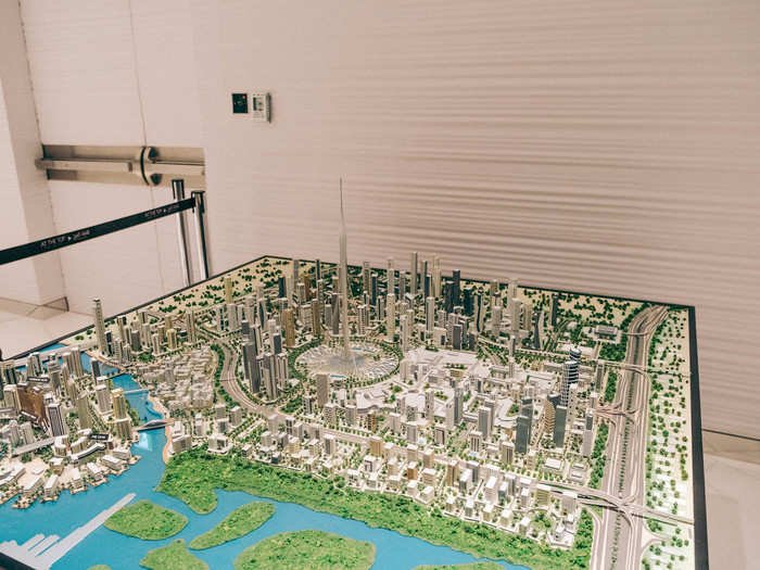 After milling about in the exhibition room, I was tired of having to dodge other tourists. I took the elevator down. When you get out, you are brought into this room with an architectural scale model of Dubai