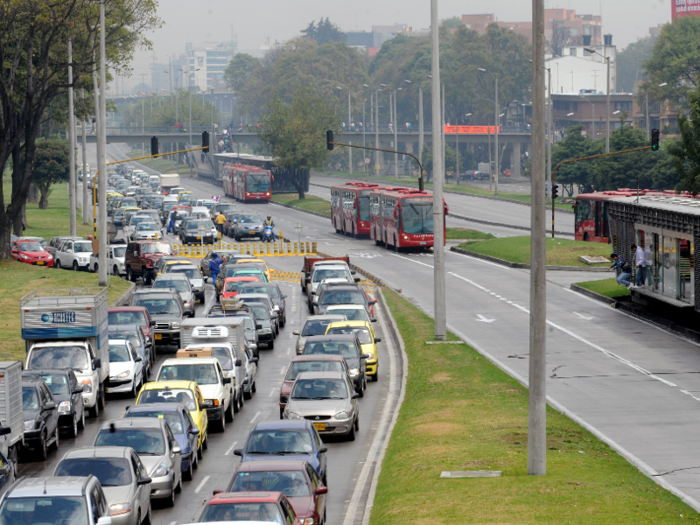 Ubers, which actually run illegally in Colombia, sometimes took forever because of the traffic. But the TransMilenio, Bogotá