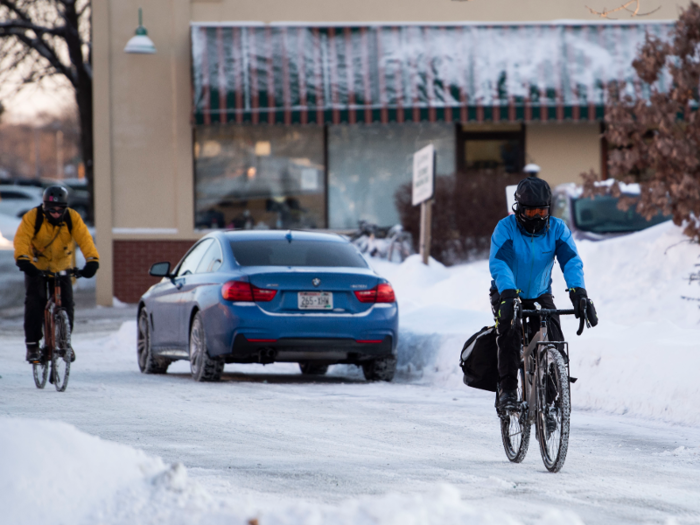 The freezing conditions did not deter some Wisconsin commuters from their daily rides.