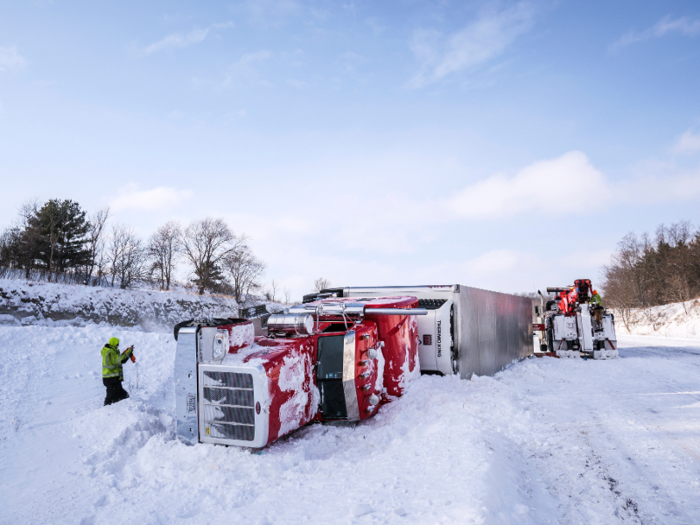 The winter weather conditions in Minnesota are causing highway accidents.